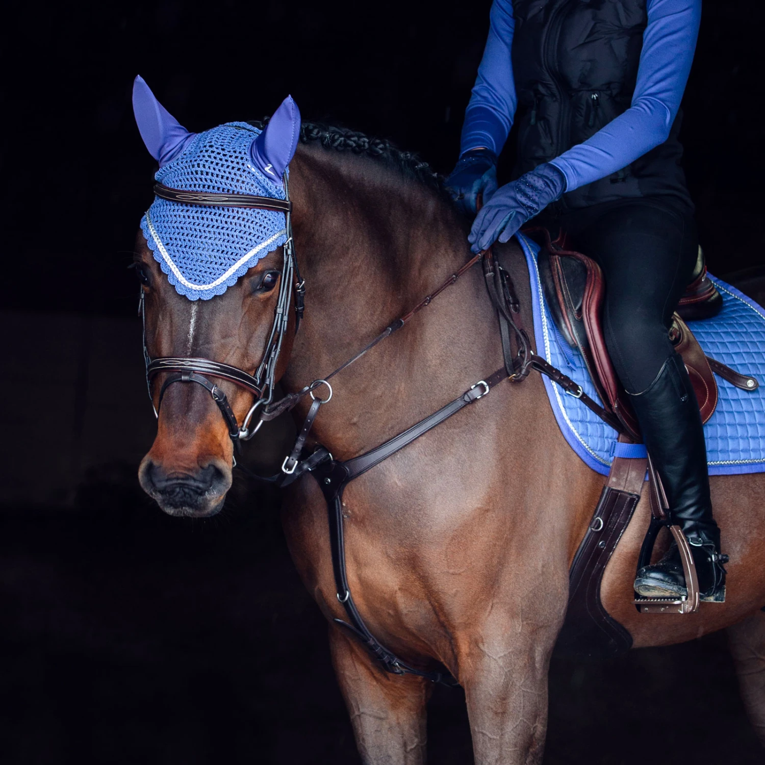 Horze Glarus Fliegenhaube Mit Metallischem Flechtdetail 9 Horze Glarus Fliegenhaube Mit Metallischem Flechtdetail – Bild 9