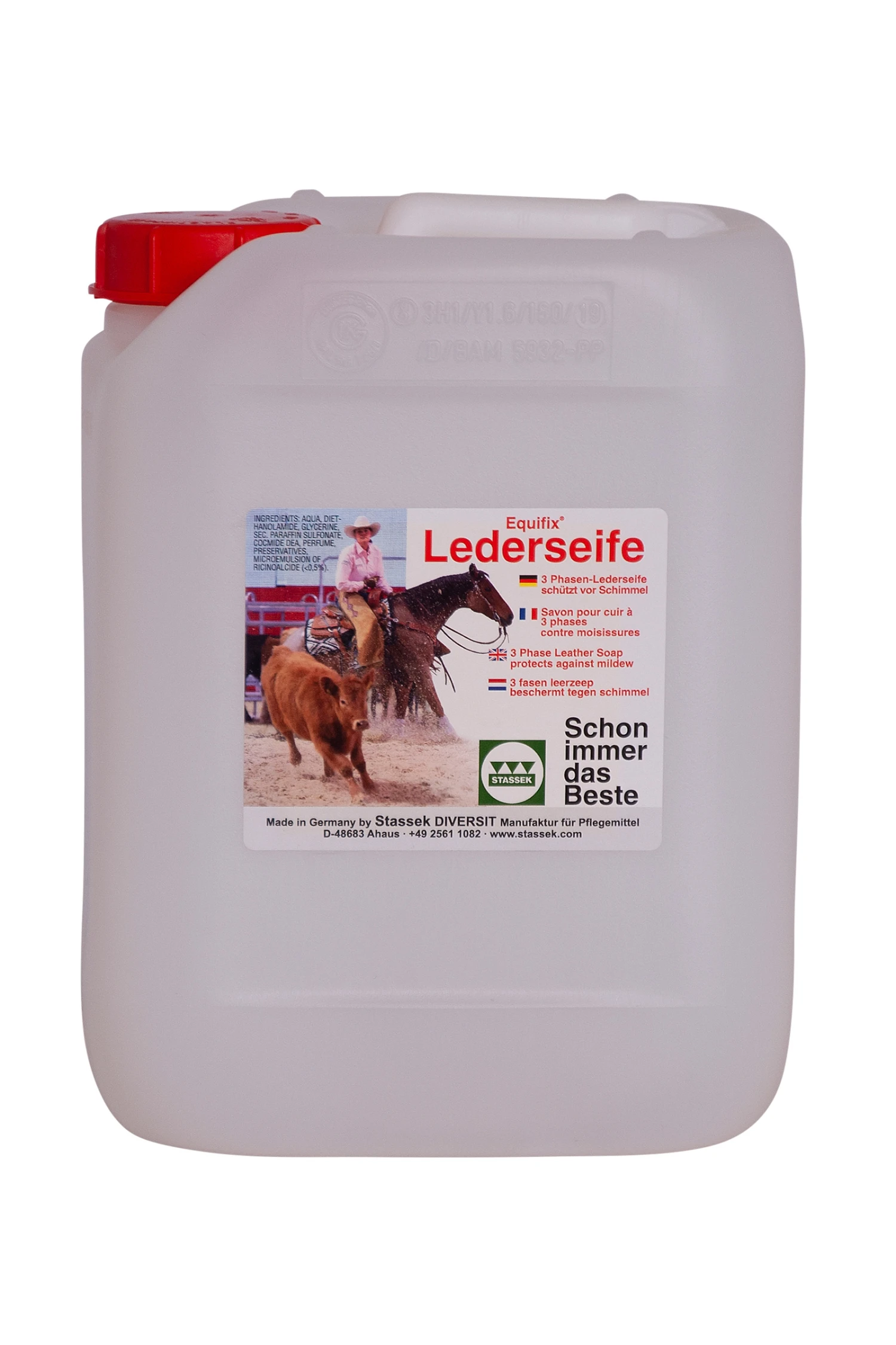 Stassek Equifix 3-Phasen-Lederseife, 5 Liter 1 Stassek Equifix 3-Phasen-Lederseife, 5 Liter