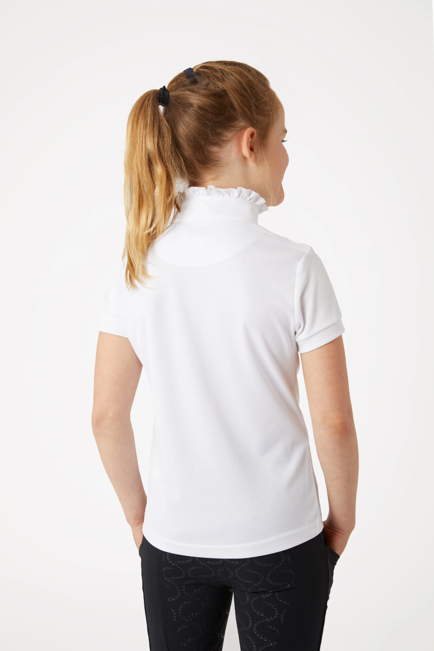 Horze Christel Kinder Turniershirt Mit Kurzarm Und Rüschen 4 Horze Christel Kinder Turniershirt Mit Kurzarm Und Rüschen – Bild 4