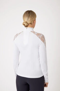 Horze Sylvie Damen Langarm-Turniershirt Mit Spitze -Cavallo Verkäufe 33530 WH 4