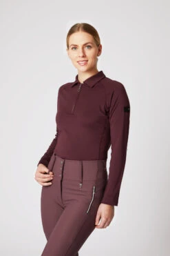Horze Tiana Damen Poloshirt Mit Langen Ärmeln -Cavallo Verkäufe 33556 RMBU 3