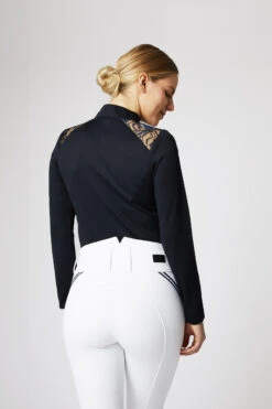 Horze Sianna Damen Turniershirt Mit Spitzenschultern Und Langen Ärmeln -Cavallo Verkäufe 33560 vdb 05