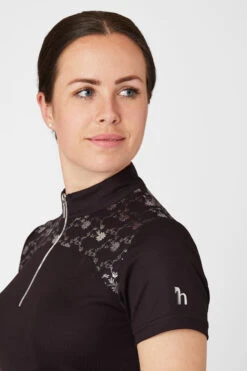 Horze Kaitlin Damen Trainings-/ Turniershirt Mit Kurzen Ärmeln Und Blumendetail -Cavallo Verkäufe 33585 AFBR 5