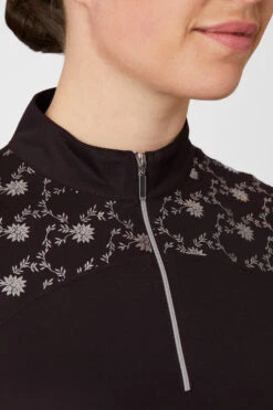 Horze Kaitlin Damen Trainings-/ Turniershirt Mit Kurzen Ärmeln Und Blumendetail -Cavallo Verkäufe 33585 AFBR 6