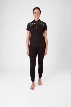 Horze Kaitlin Damen Trainings-/ Turniershirt Mit Kurzen Ärmeln Und Blumendetail -Cavallo Verkäufe 33585 afbr 03