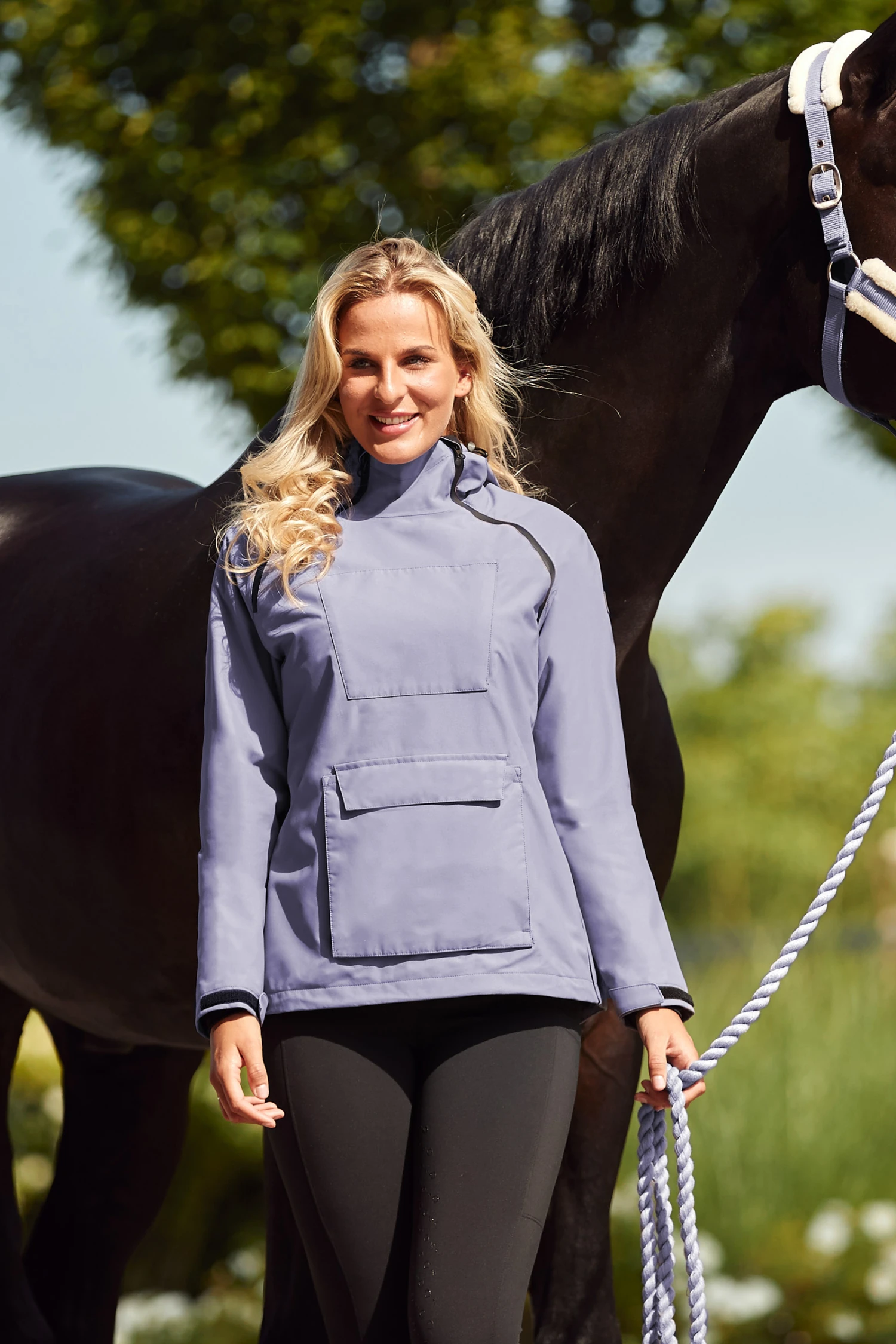 Horze Ayla Damen Regenjacke Mit Reißverschlüssen 8 Horze Ayla Damen Regenjacke Mit Reißverschlüssen – Bild 8