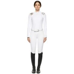 Cavalleria Toscana R-Evo Epaulet Reißverschluss Poloshirt -Cavallo Verkäufe 338119 WH KNIT 3