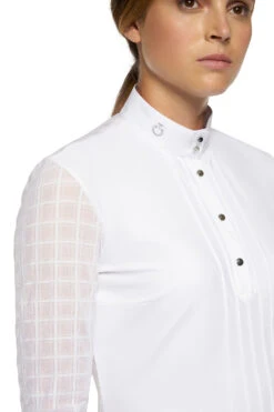 Cavalleria Toscana Pleated Damen Langarm Turniershirt -Cavallo Verkäufe 340265 WH 4
