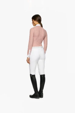Cavalleria Toscana Pleated Damen Langarm Turniershirt -Cavallo Verkäufe 340265 WH PI 2