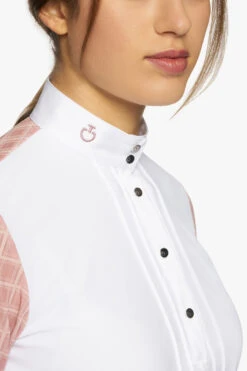 Cavalleria Toscana Pleated Damen Langarm Turniershirt -Cavallo Verkäufe 340265 WH PI 3