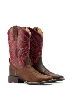 Ariat Round Up Back Zip Damen Western Boots -Cavallo Verkäufe 345199 DBR PI 03