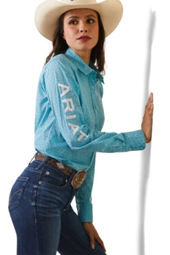 Ariat Team Kirby Damen Stretch Longsleeve Shirt -Cavallo Verkäufe 345757 LB 05