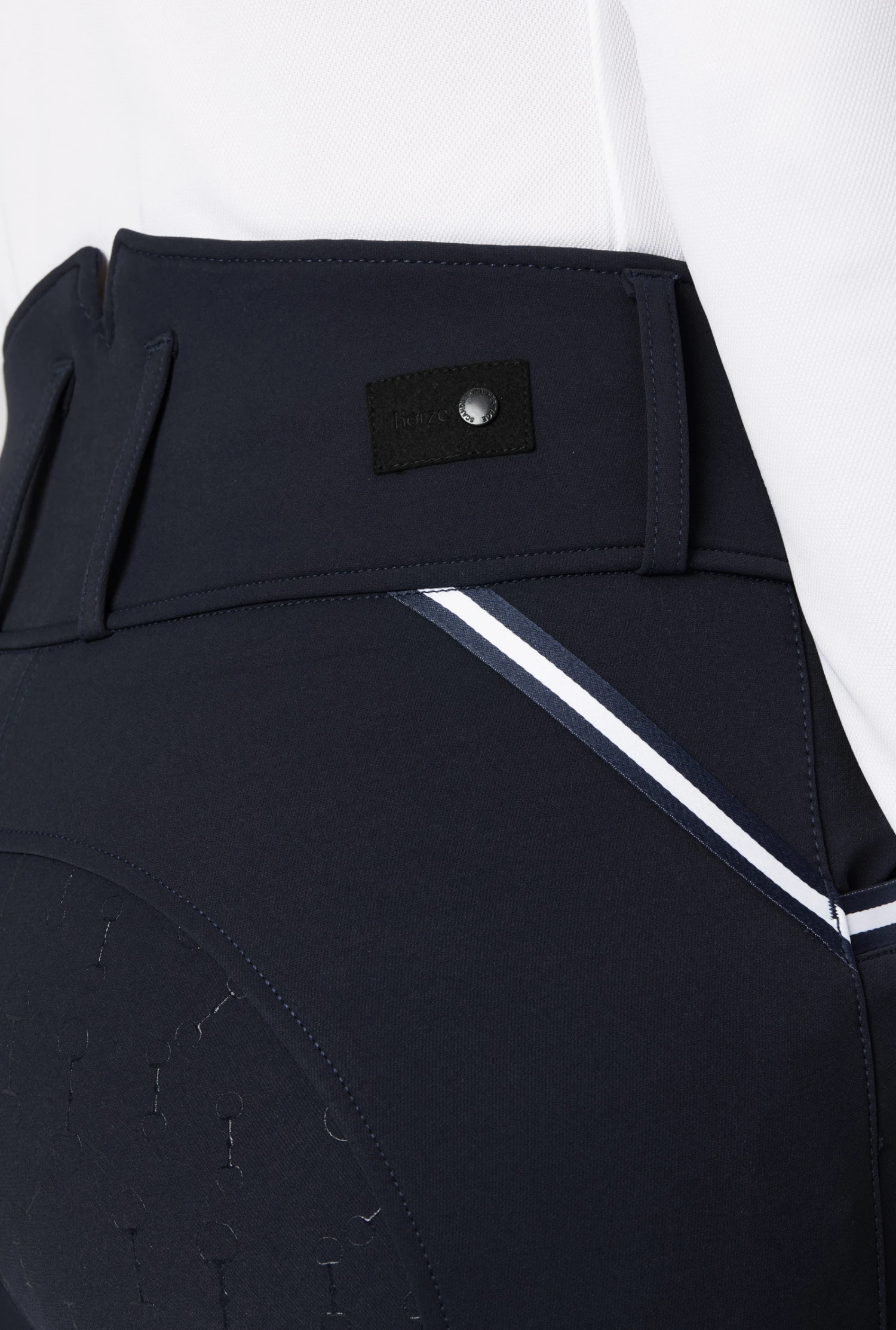 Horze Della Vollbesatzreithose Für Damen Mit Hohem Bund Und Kontrastpaspeln 6 Horze Della Vollbesatzreithose Für Damen Mit Hohem Bund Und Kontrastpaspeln – Bild 6