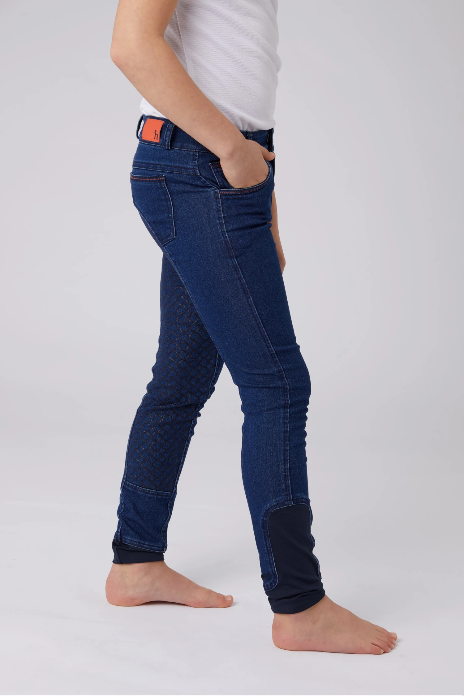 Horze Allison Kinder Jeansreithose Mit Silikonvollbesatz 2 Horze Allison Kinder Jeansreithose Mit Silikonvollbesatz – Bild 2