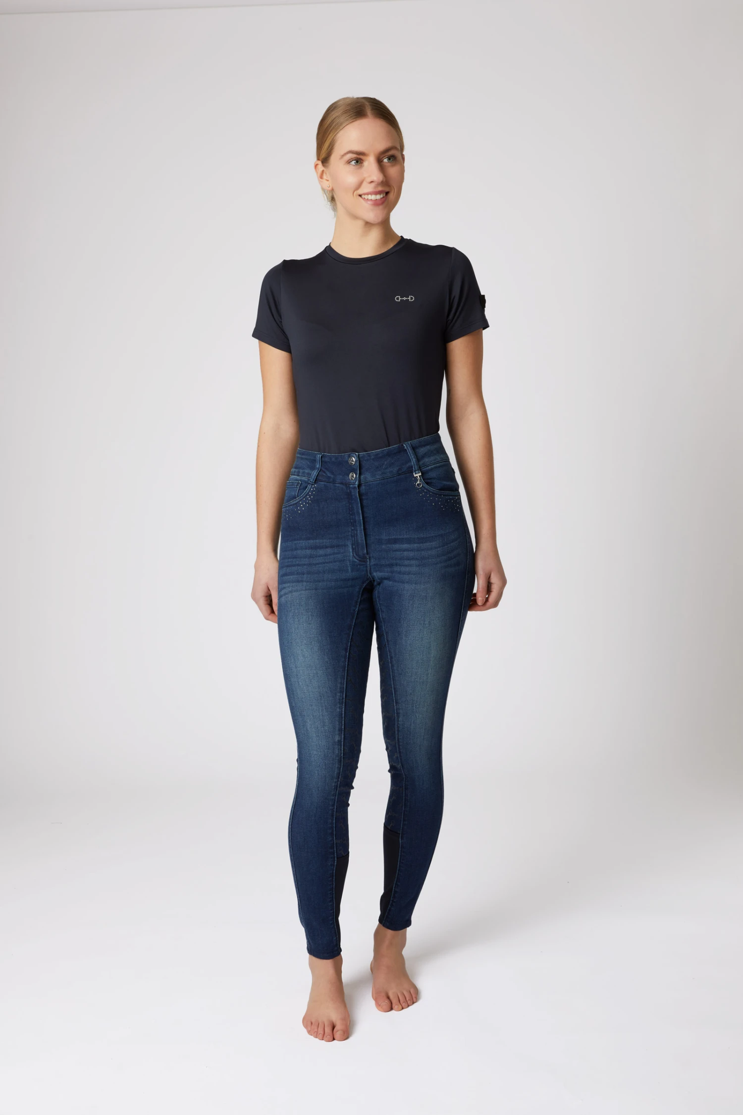 Horze Kaia Jeansreithose Mit Silikonvollbesatz Und Kristallen 3 Horze Kaia Jeansreithose Mit Silikonvollbesatz Und Kristallen – Bild 3