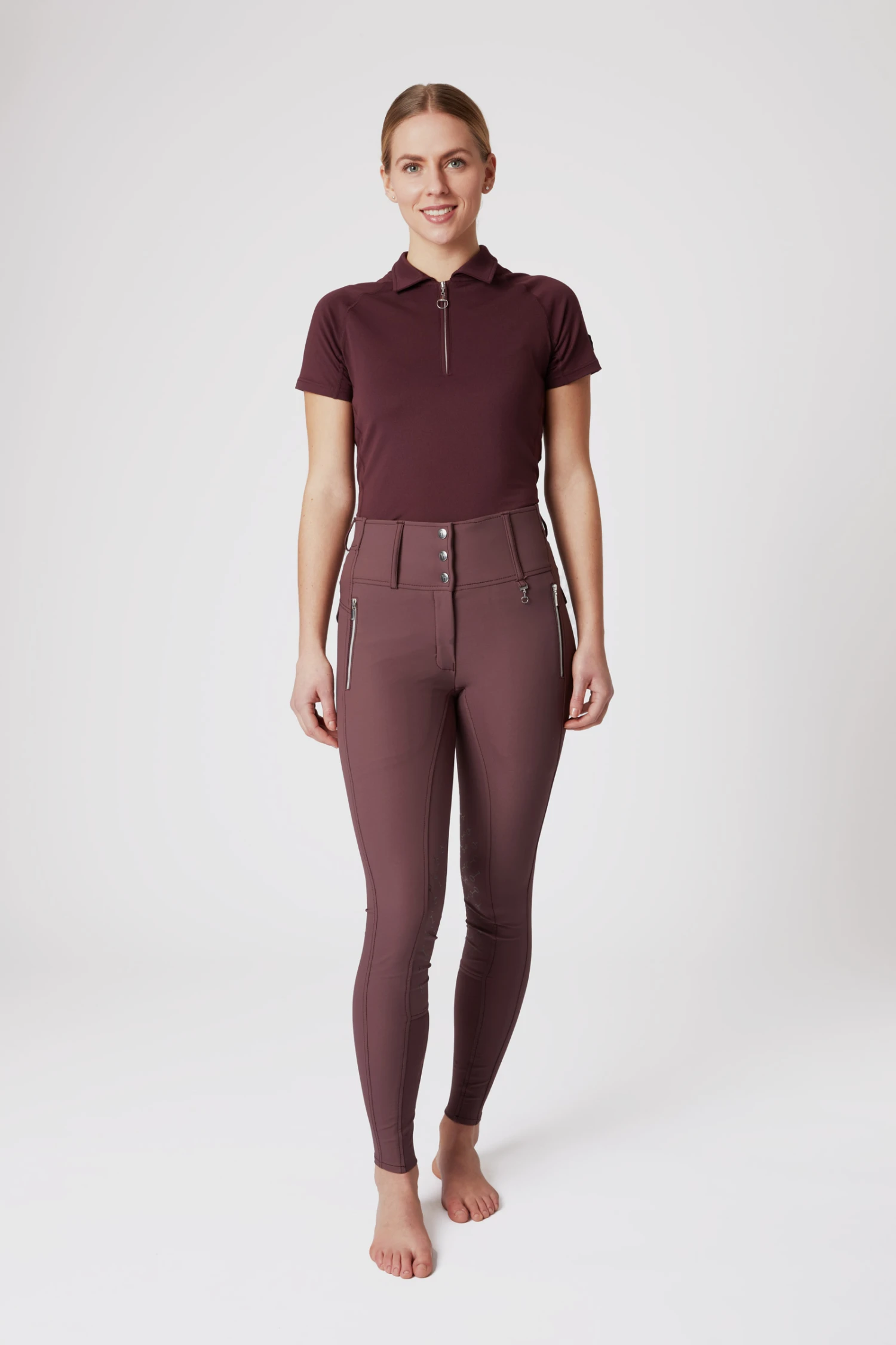 Horze Andrea Kniebesatzreithose Mit Hohem Bund Für Damen 3 Horze Andrea Kniebesatzreithose Mit Hohem Bund Für Damen – Bild 3
