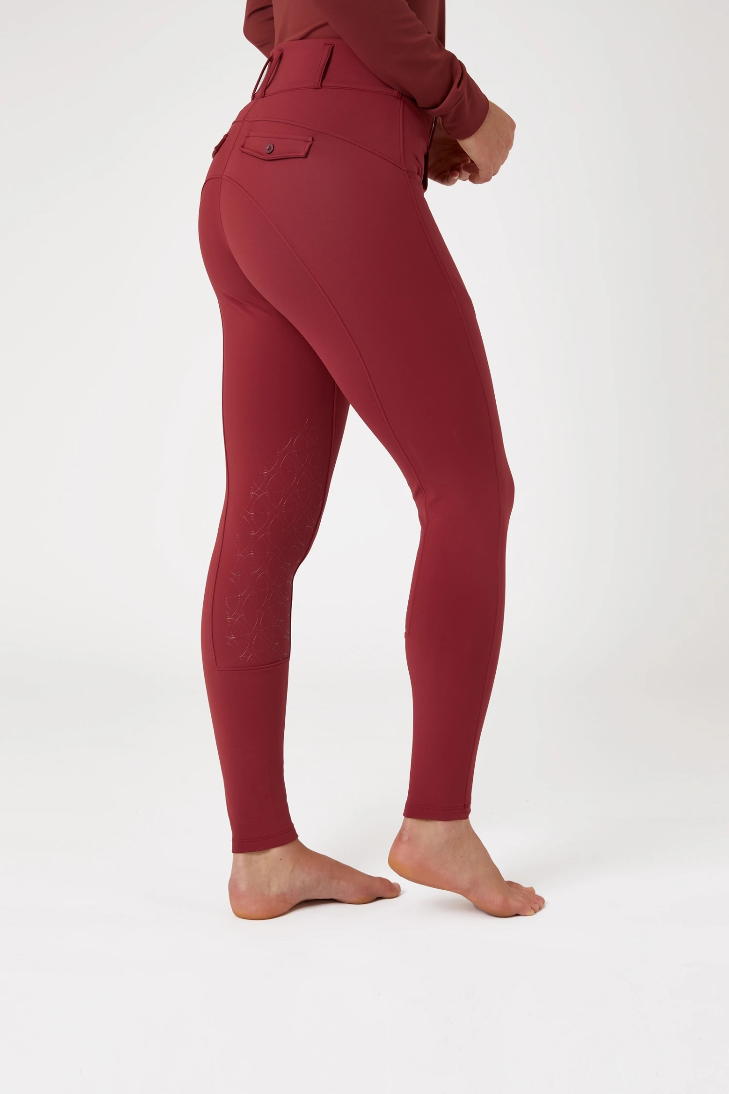 Horze Ingrid Damen Winter Reithose Mit Hohem Bund Und Kniebesatz 9 Horze Ingrid Damen Winter Reithose Mit Hohem Bund Und Kniebesatz – Bild 9