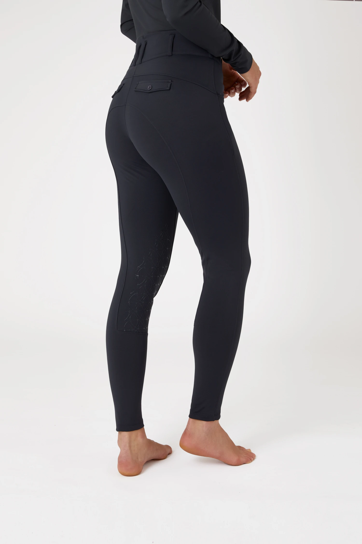 Horze Ingrid Damen Winter Reithose Mit Hohem Bund Und Kniebesatz 2 Horze Ingrid Damen Winter Reithose Mit Hohem Bund Und Kniebesatz – Bild 2