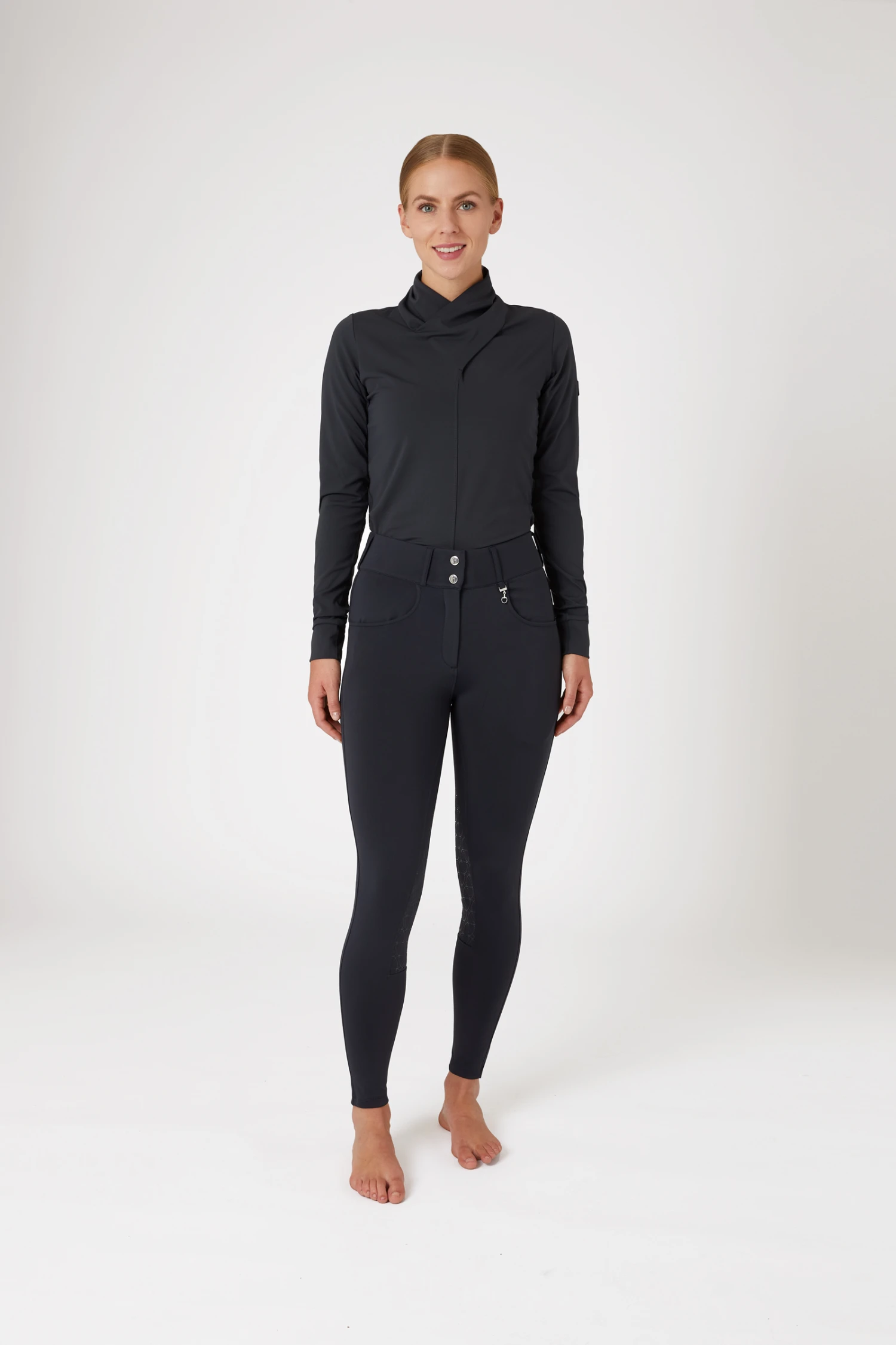 Horze Ingrid Damen Winter Reithose Mit Hohem Bund Und Kniebesatz 3 Horze Ingrid Damen Winter Reithose Mit Hohem Bund Und Kniebesatz – Bild 3