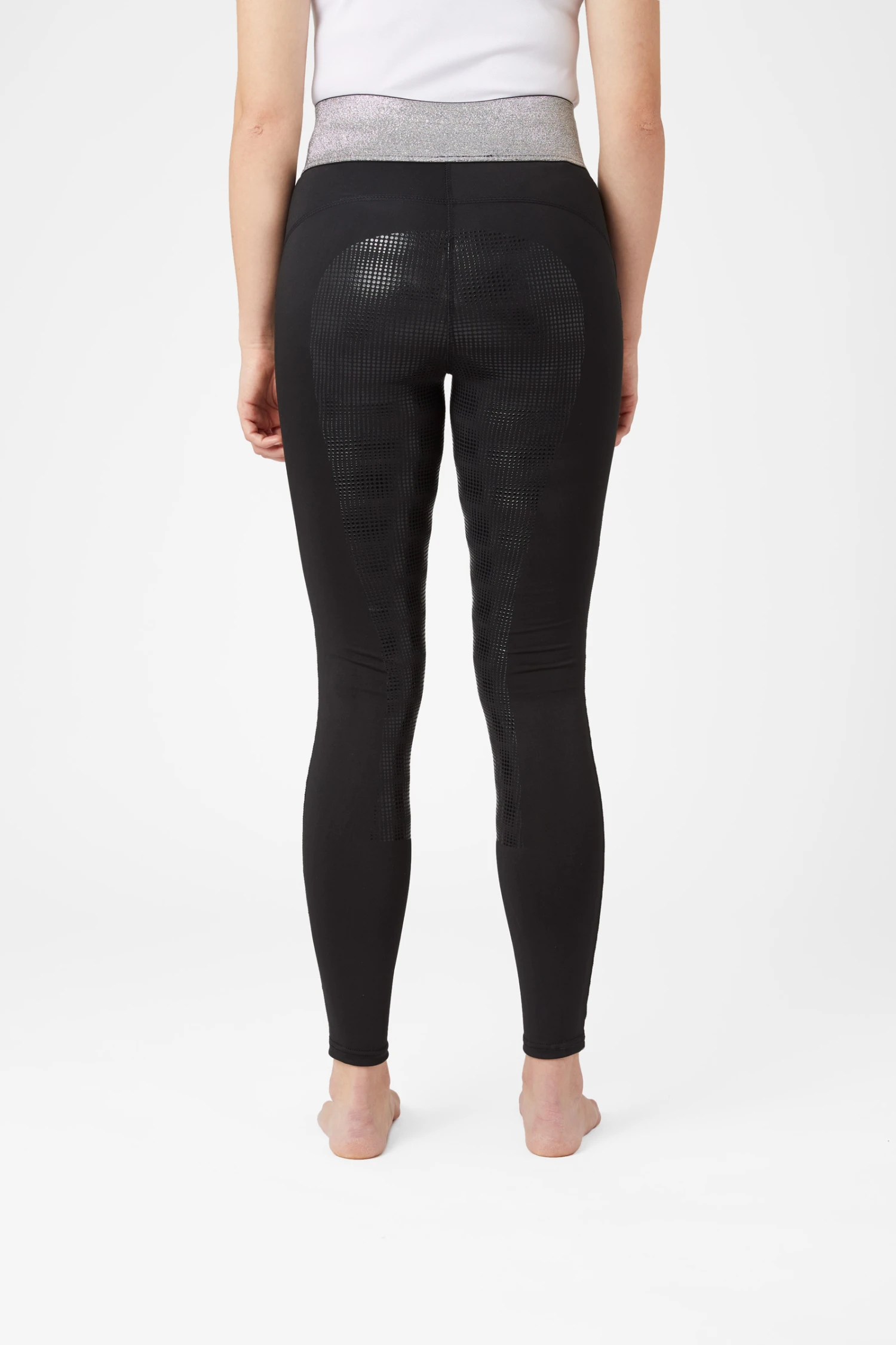 Horze Damen Reitleggings Mit Silikonvollbesatz Und Glitzerbund 4 Horze Damen Reitleggings Mit Silikonvollbesatz Und Glitzerbund – Bild 4