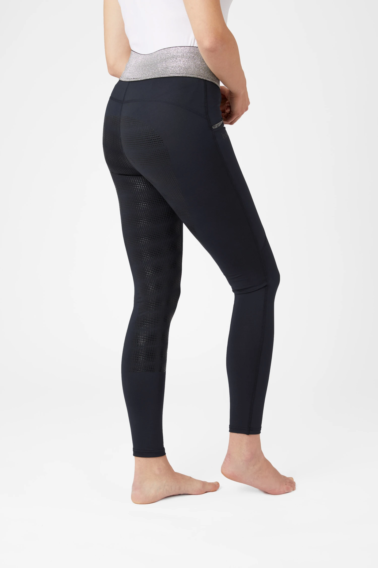 Horze Damen Reitleggings Mit Silikonvollbesatz Und Glitzerbund 8 Horze Damen Reitleggings Mit Silikonvollbesatz Und Glitzerbund – Bild 8