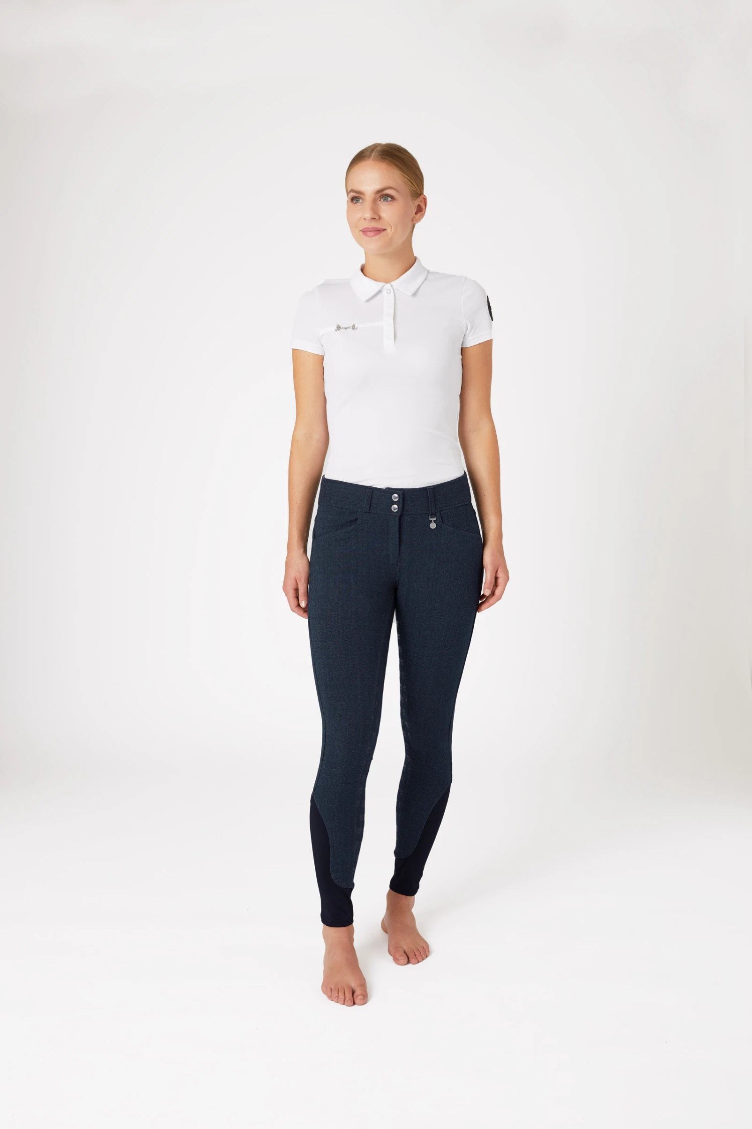 Horze Damen Jeansreithose Mit Silikonvollbesatz Und Hohem Bund 3 Horze Damen Jeansreithose Mit Silikonvollbesatz Und Hohem Bund – Bild 3
