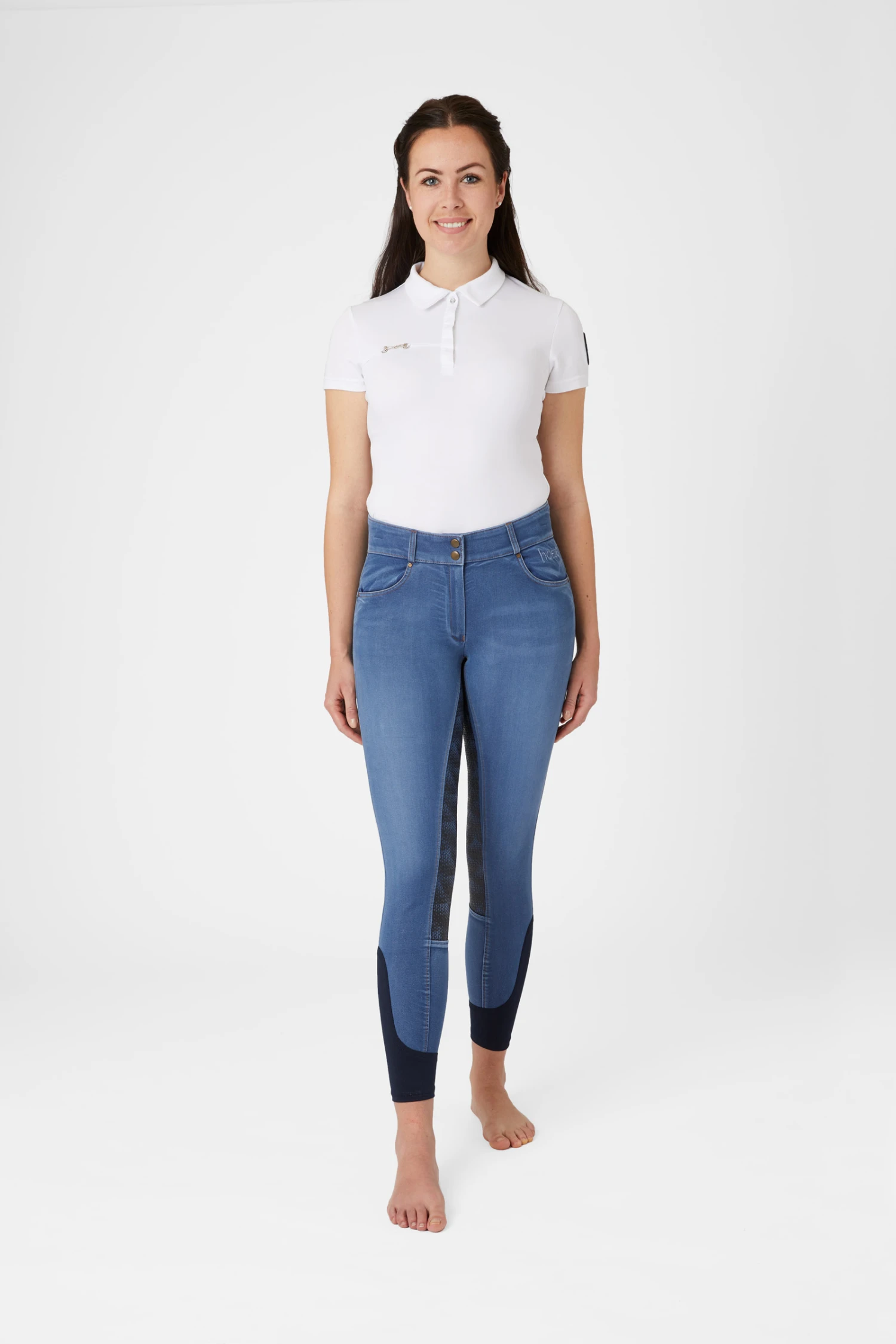 Horze Damen Jeansreithose Mit Leder- Und Silikonvollbesatz 10 Horze Damen Jeansreithose Mit Leder- Und Silikonvollbesatz – Bild 10