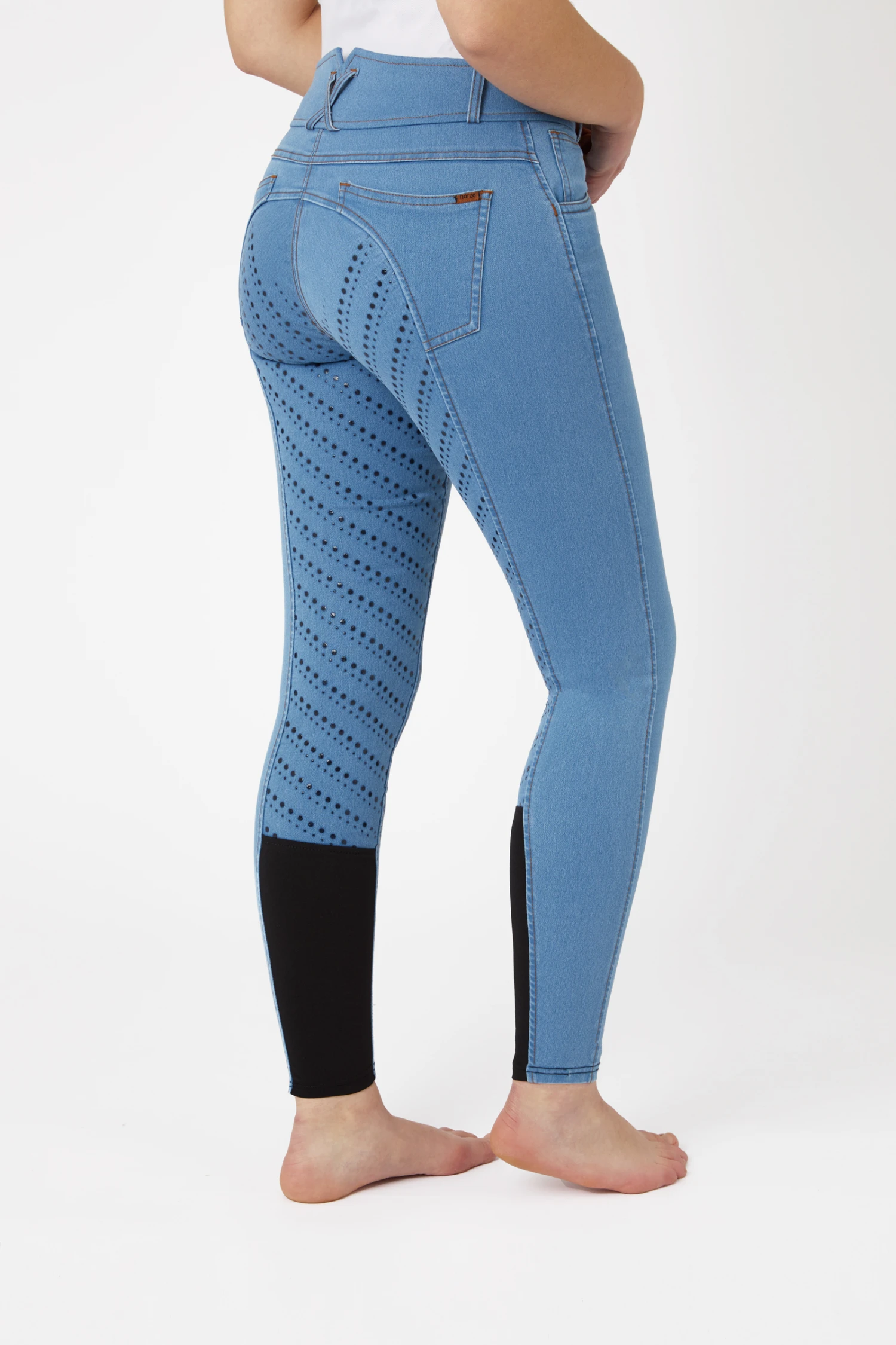 Horze Damen Jeansreithose Mit Vollgrip 2 Horze Damen Jeansreithose Mit Vollgrip – Bild 2