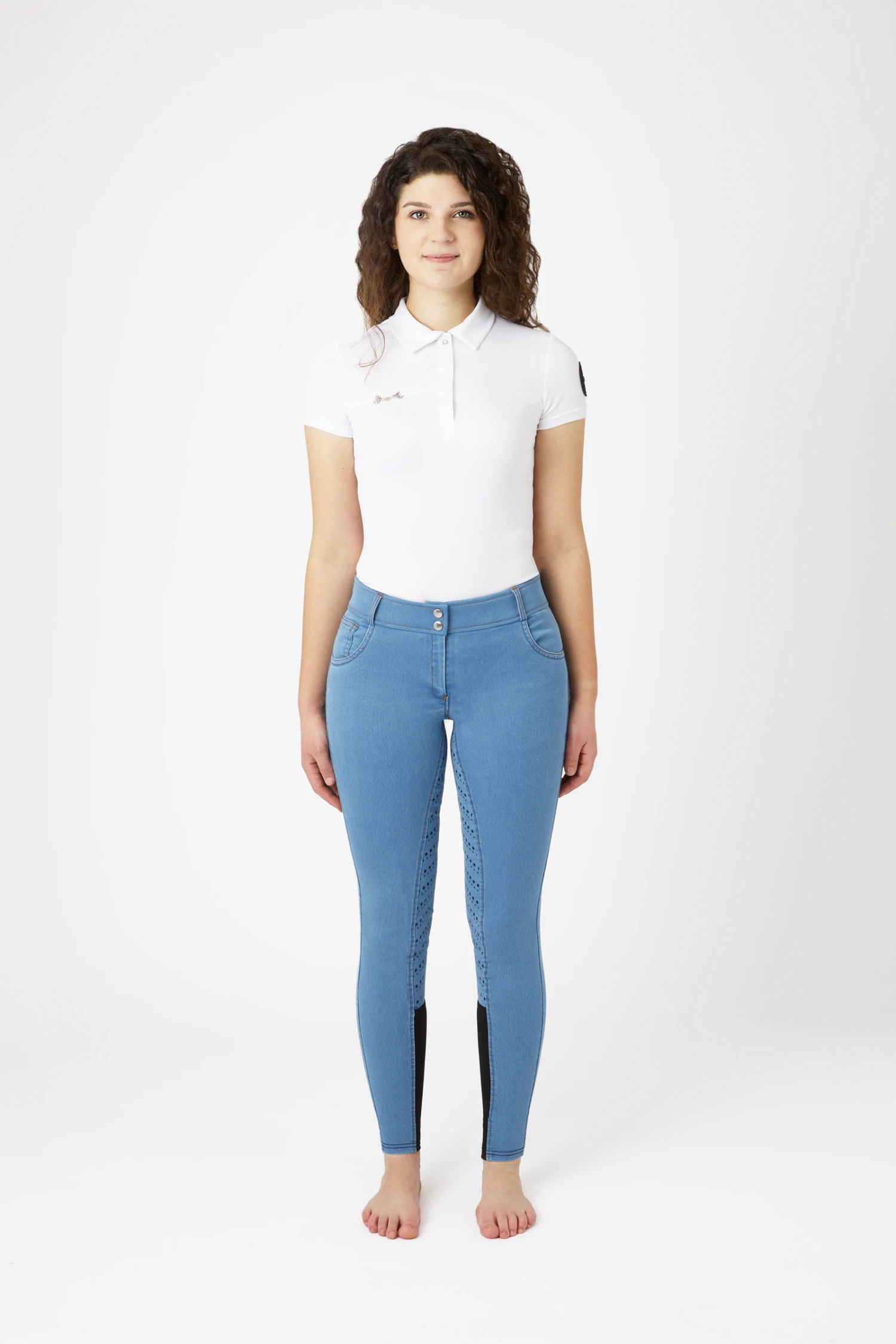 Horze Damen Jeansreithose Mit Vollgrip 3 Horze Damen Jeansreithose Mit Vollgrip – Bild 3