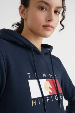 Tommy Hilfiger Golden Style Damen Hoodie -Cavallo Verkäufe 80V7W 550 04